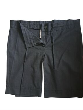 VTG BLUE NOTE Black Linen Blend Shorts Beach Resort Classic Chic Plus 1XL USA